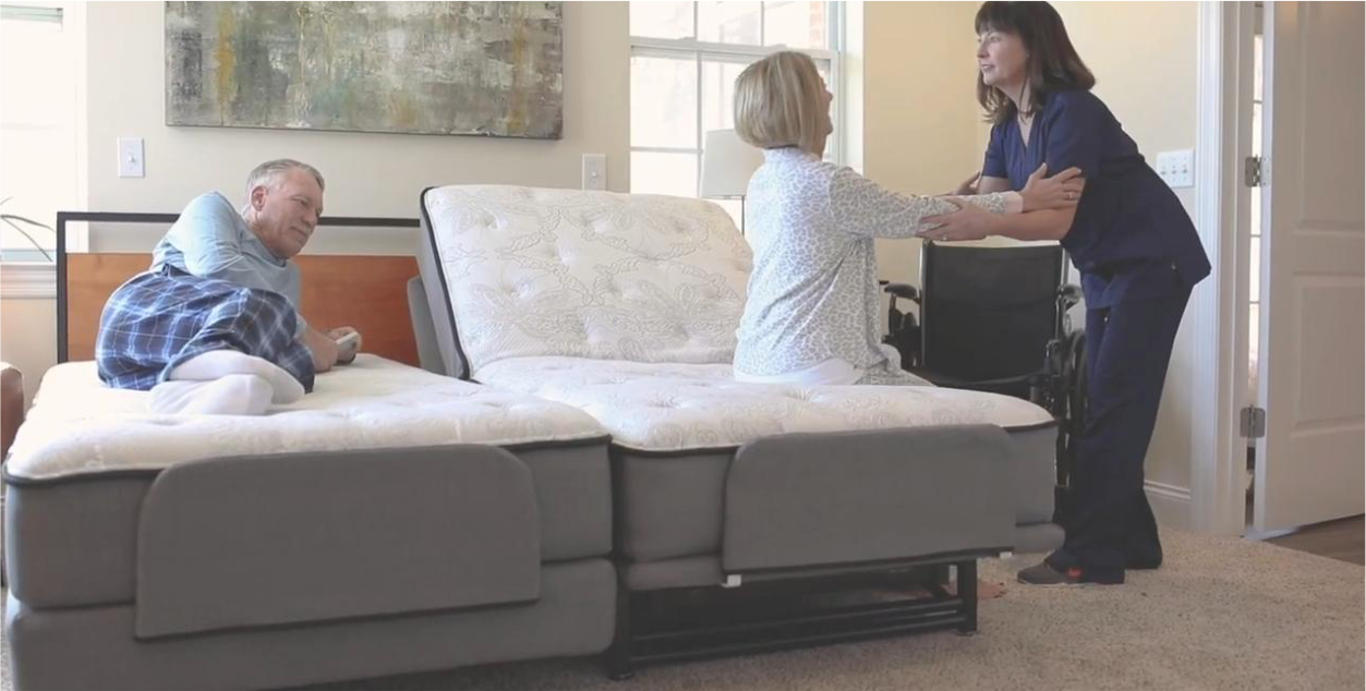 Flexabed Hi-Low SL adjustable bed with side rail mounting plates