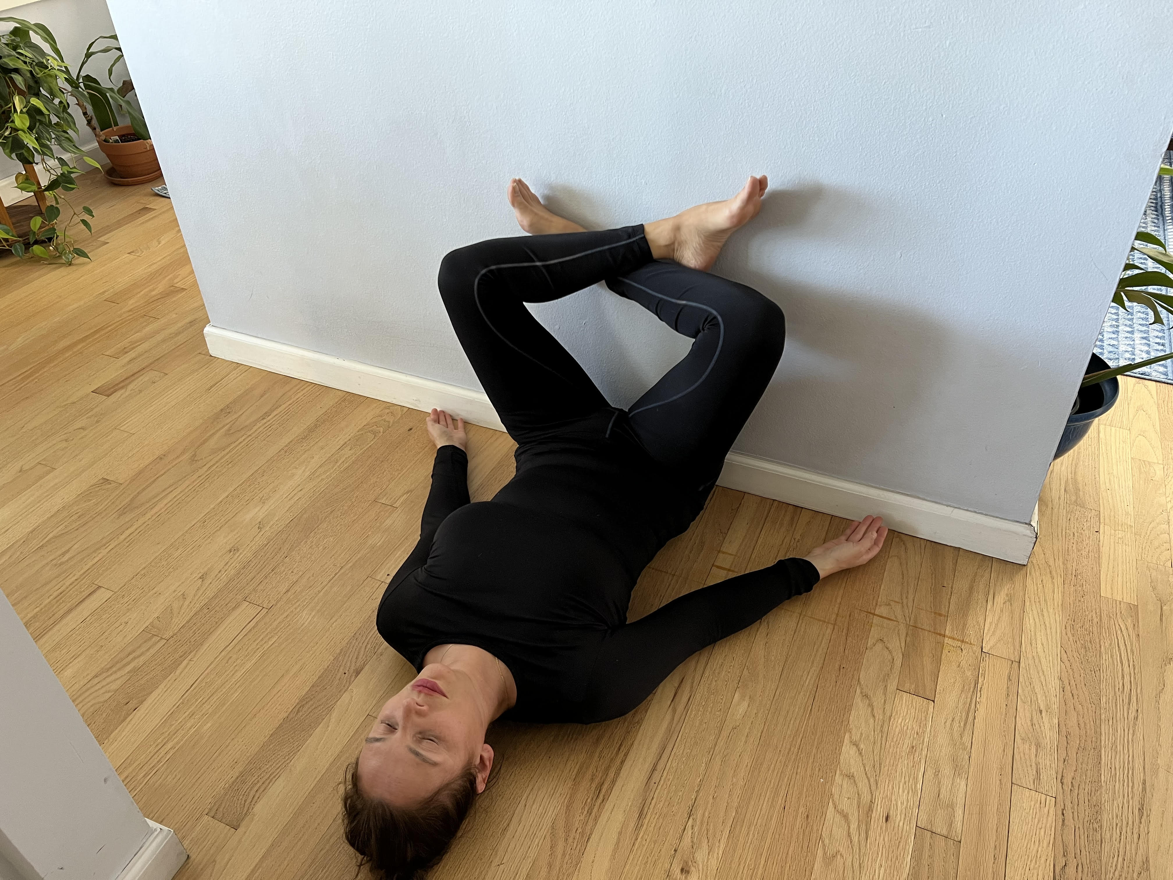 Relaxing yoga stretch for back pain